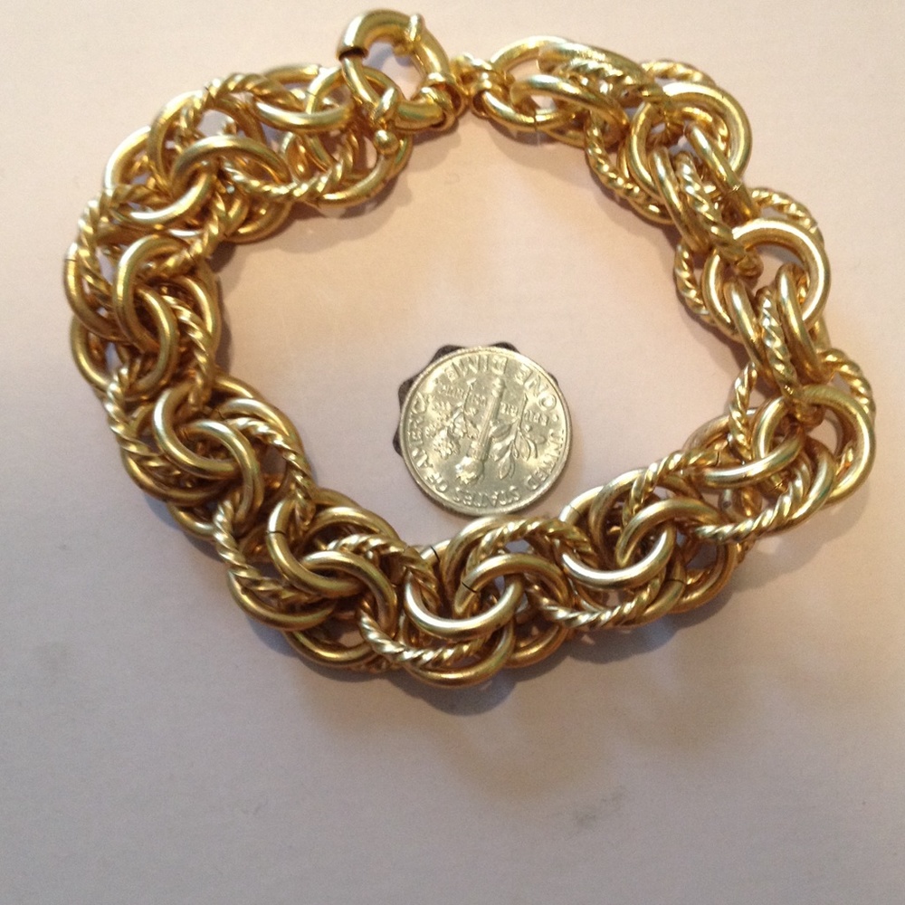 Gold plated 18k large chain bracelet